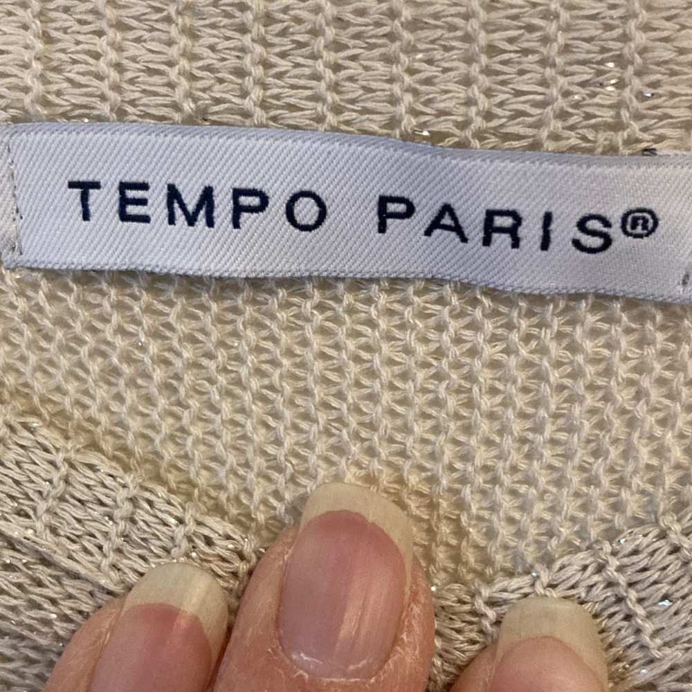 Tempo Paris Taupe Sparkle Sweater - Picture 2 of 7